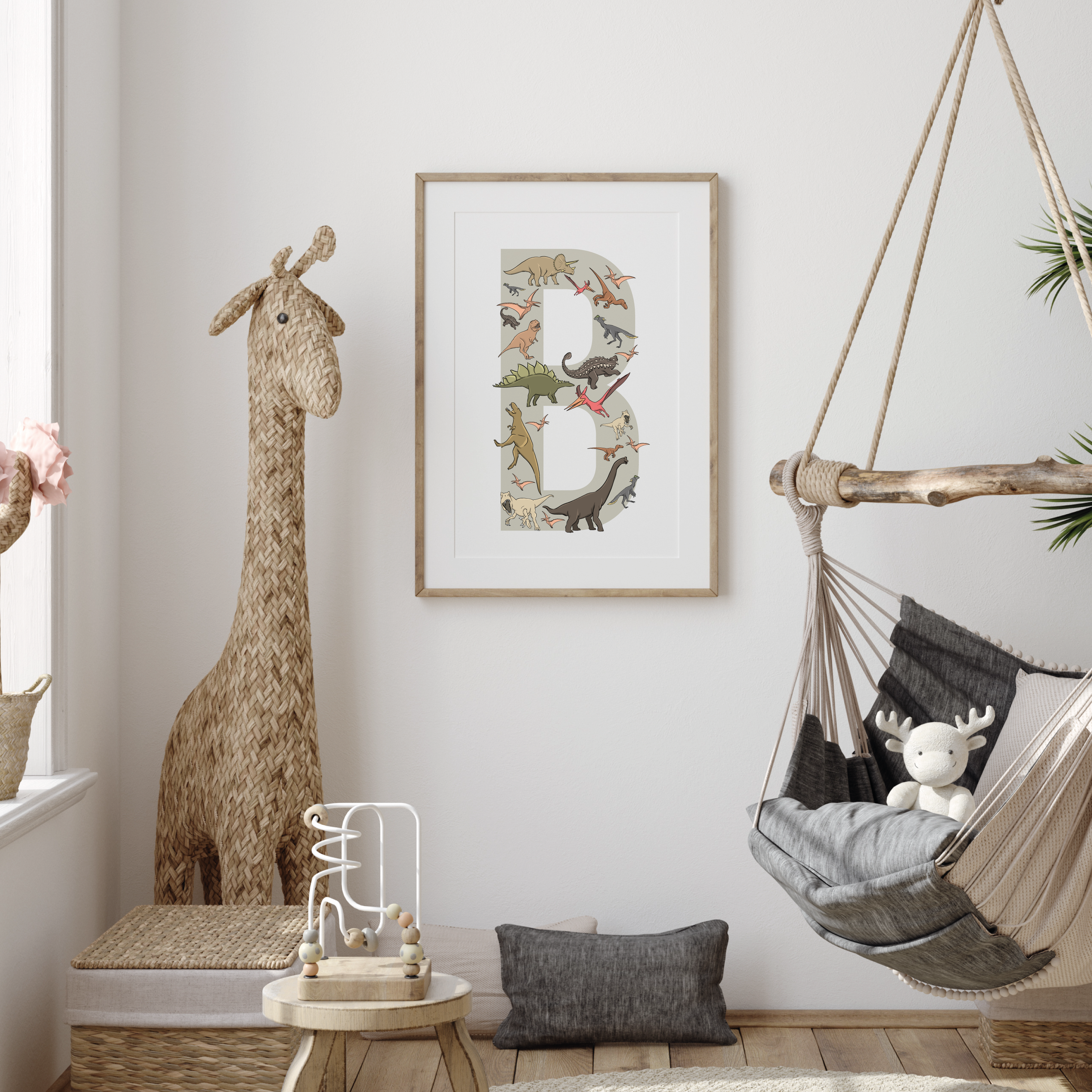 Dinosaur Initial Print