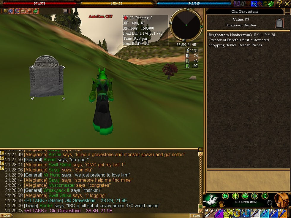 #Asheron's Call #Screenshots #Zombie Butler #9AAF #Old Gravestone
