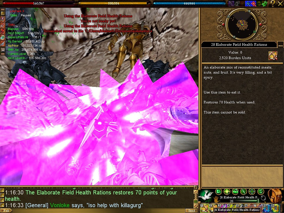 #Asheron's Call #Screenshots #Gear Knight Invasion Area Camp #Invading Iron Blade Phalanx #Elaborate Field Health Rations