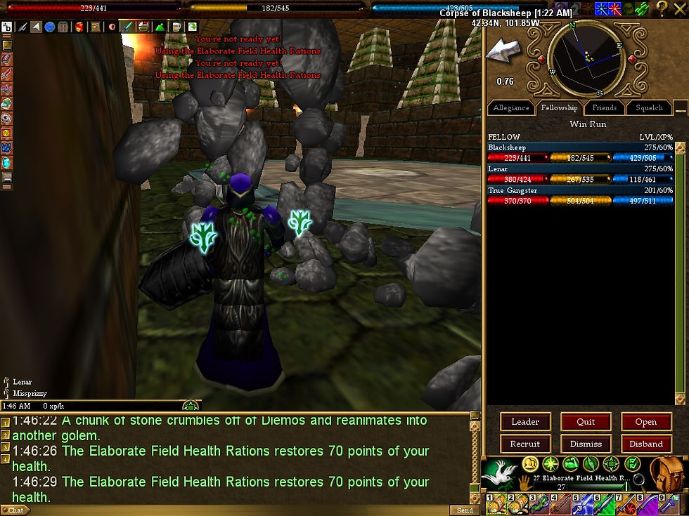 #Asheron's Call #Screenshots #Colosseum #Gladiator Diemos #Elaborate Field Health Ration