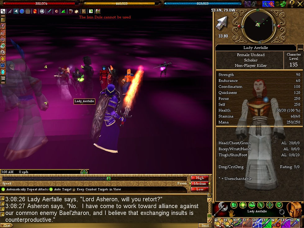 #Asheron's Call #Screenshots #Delving into Claude's Mind #Lady Aerfalle