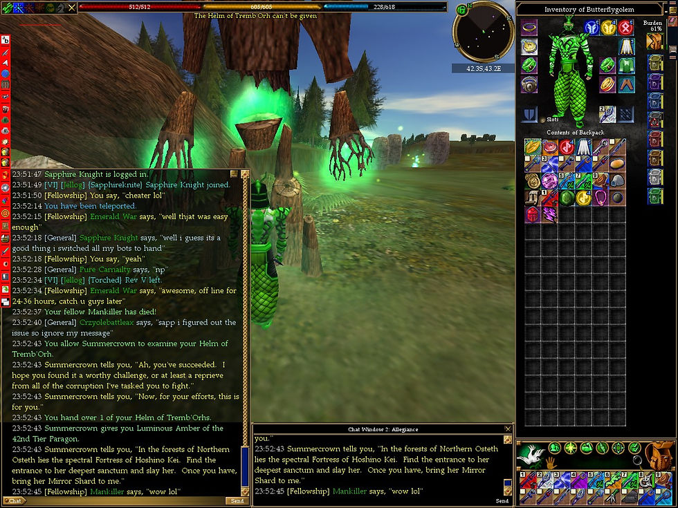 #Asheron's Call #Screenshots #Viridian Rise #Summercrown #Helm of Tremb'Orhs #Luminous Amber of the 42nd Tier Paragon