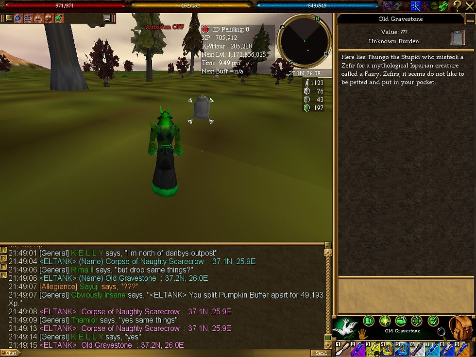 #Asheron's Call #Screenshots #Zombie Butler #9FAD #Old Gravestone