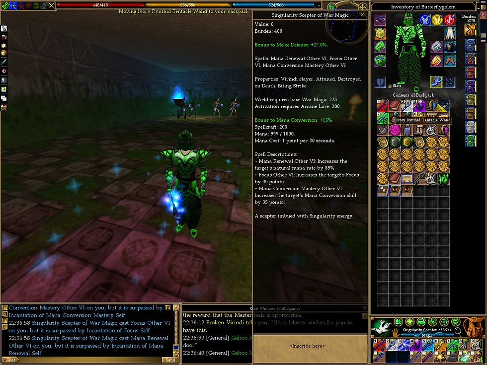 #Asheron's Call #Screenshots #Singularity Weapons #Singularity Scepter of War Magic (Blue)
