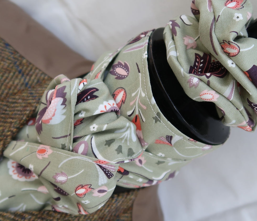 Thumbnail: Ready Tied or Self Tie Olive, Dusty Pink Mauve Cotton Stock Tie Scrunchie Square