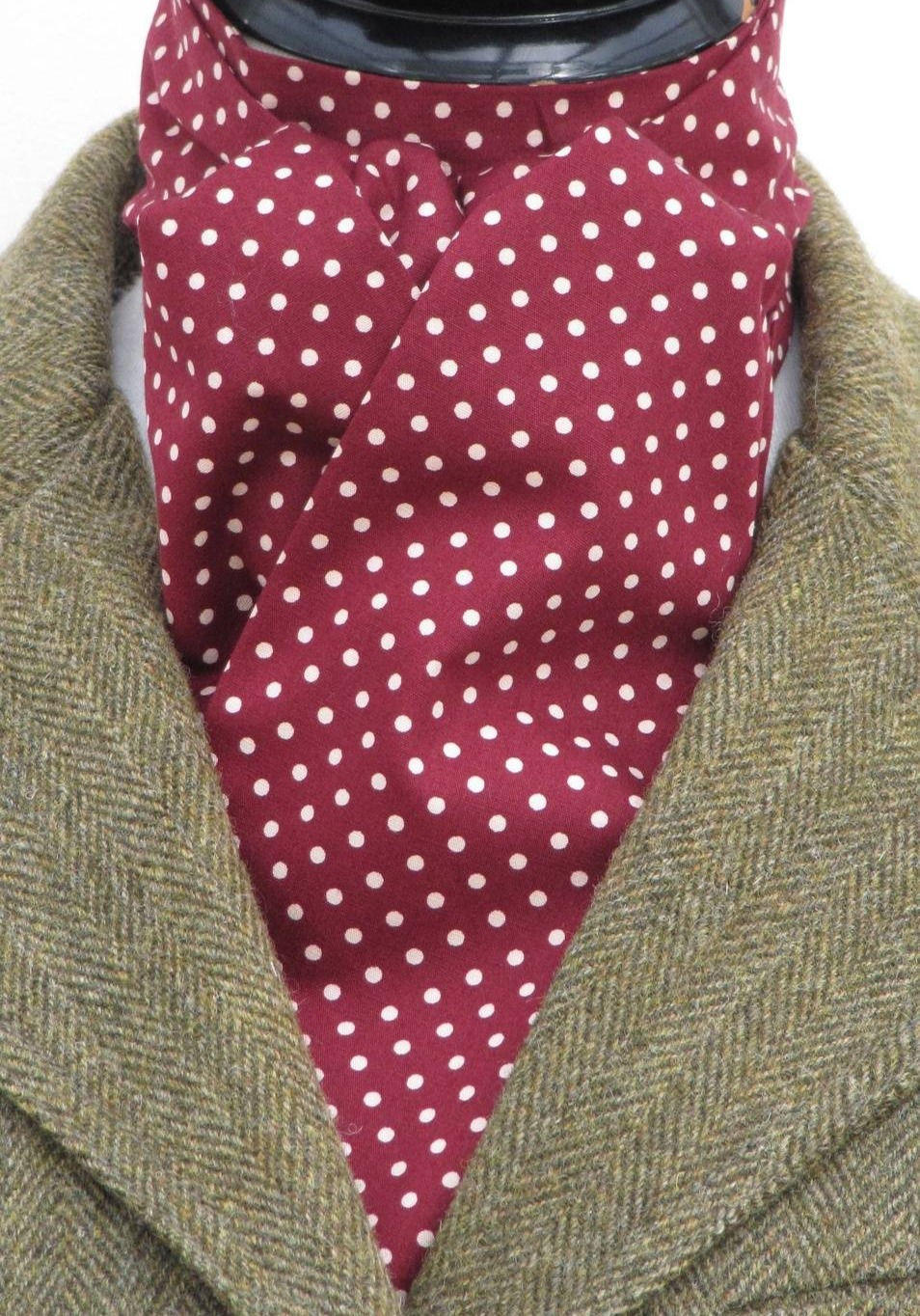 Thumbnail: Burgundy and White Pin Dot Cotton Stock