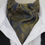 Thumbnail: Mens Navy & Gold Paisley Fine Shot Satin Ascot Cravat & Pocket Square