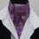 Thumbnail: Deep Lilac Purple Turquoise and Gold Treasures of Alexandria Cotton Ascot Cravat