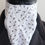 Thumbnail: Ready tied or Self tie White with Small Navy Blue Flower Cotton Riding Stock Tie