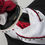 Thumbnail: White Faux Silk with Red & Black Riding Stock, option for Diamantes