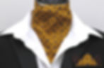 Thumbnail: Mens Mustard and Brown traditional paisley cotton ascot cravat & pocket square
