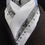Thumbnail: White with Grey Paisley Faux Silk Riding Stock with option of Diamantes
