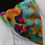 Thumbnail: Vibrant Mustard Turquoise and Magenta Abstract Cotton Blend Ascot Cravat / pocke