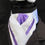 Thumbnail: White Purple and Silver Paisley Faux Silk Riding Stock with option of Diamantes