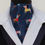 Thumbnail: Mens Navy Red Multi Colour Design Sausage Dogs Cotton Ascot Cravat Pocket Square
