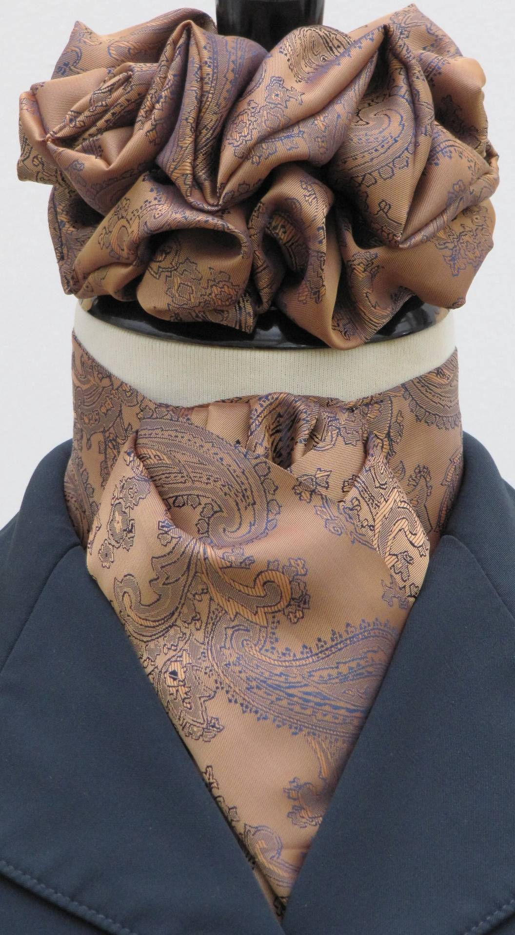 Copper & Navy Paisley Satin Riding Stock