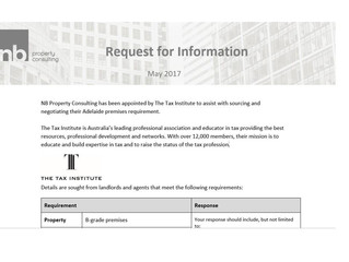 New Premises Request - The Tax Institute