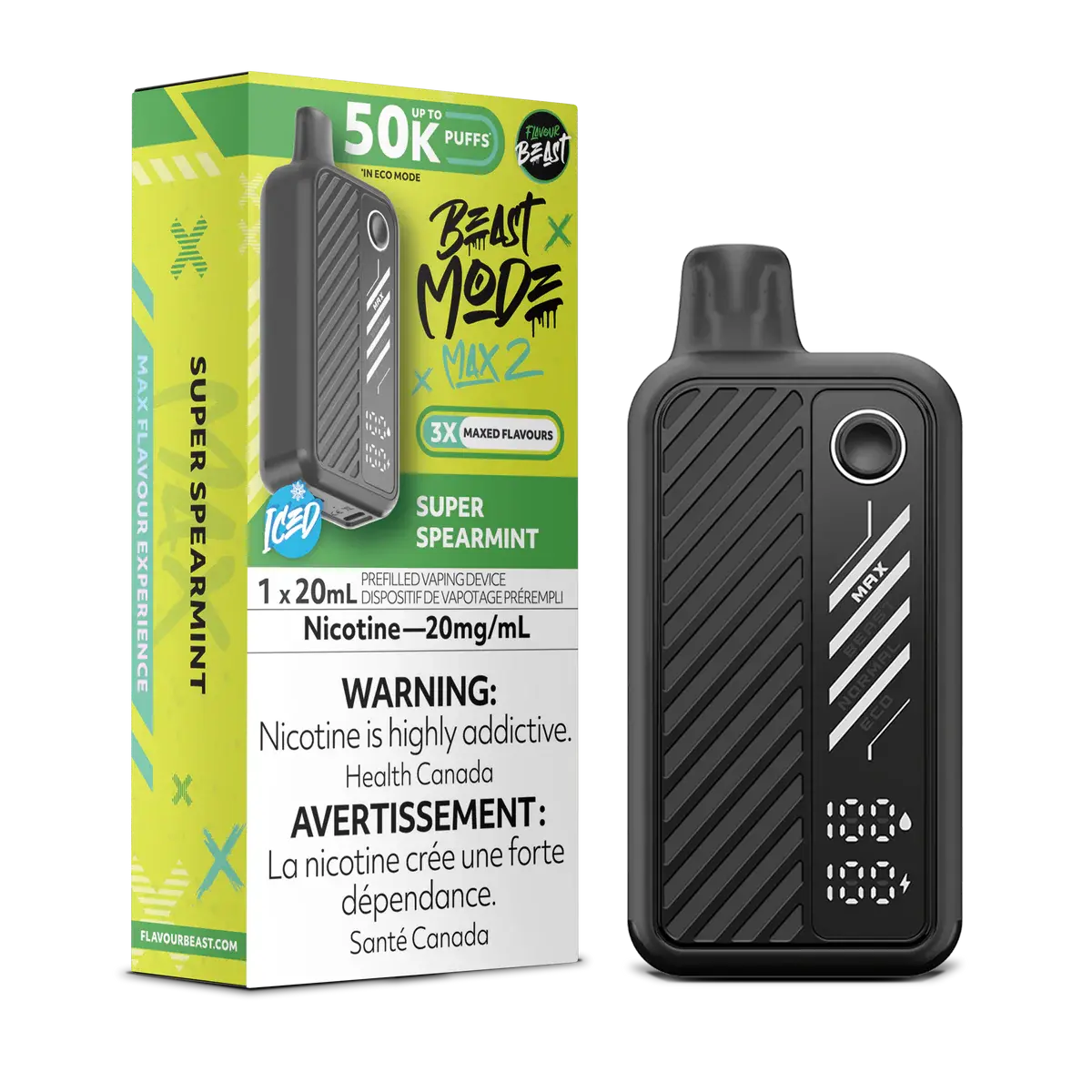Flavour Beast Beast Mode Max 2 - Super Spearmint Vape with up to 5