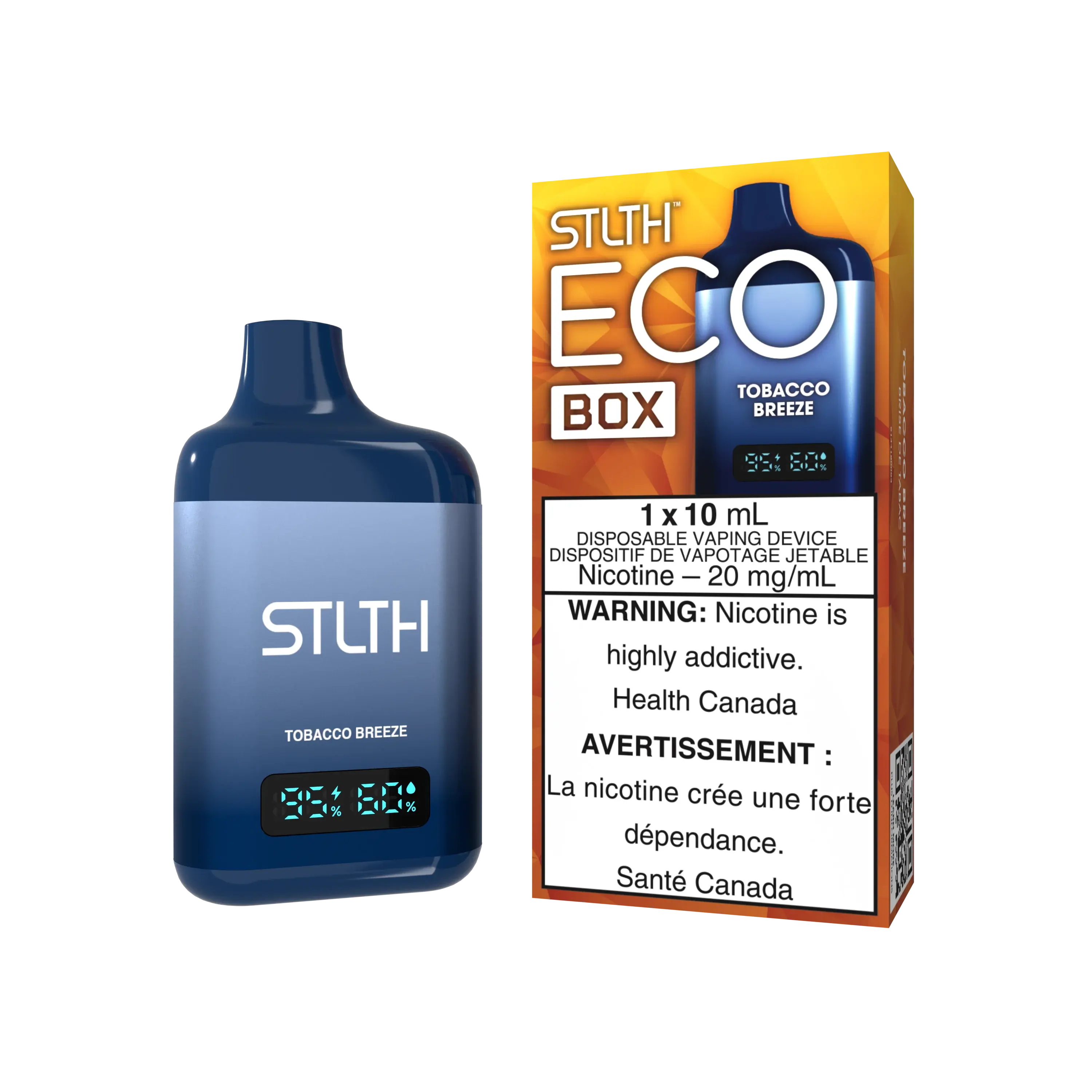 STLTH ECO Box – Tobacco Breeze | 10ML Disposable Vape with LED Screen