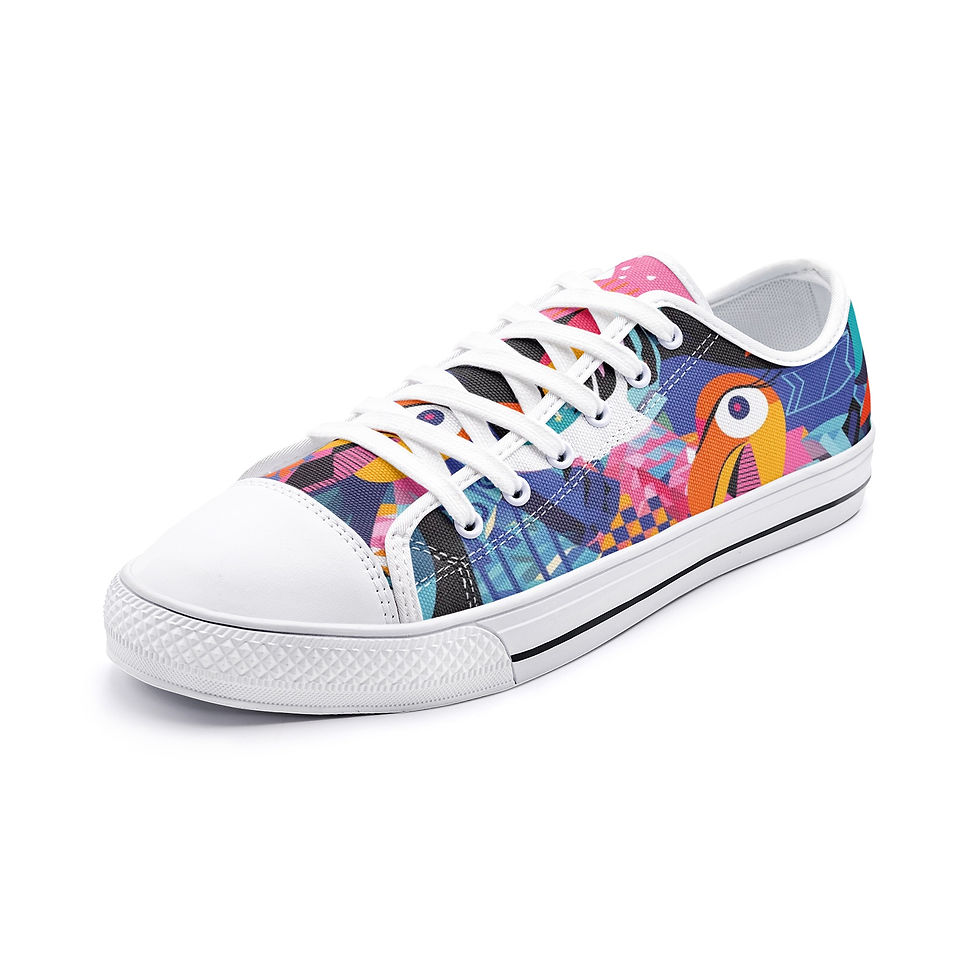 Thumbnail: Crazy Birds Low Top Canvas Shoes