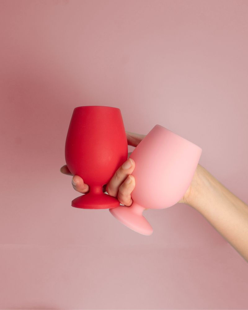 Thumbnail: Cherry + Blush | Stemm | Silicone Unbreakable Wine Glasses