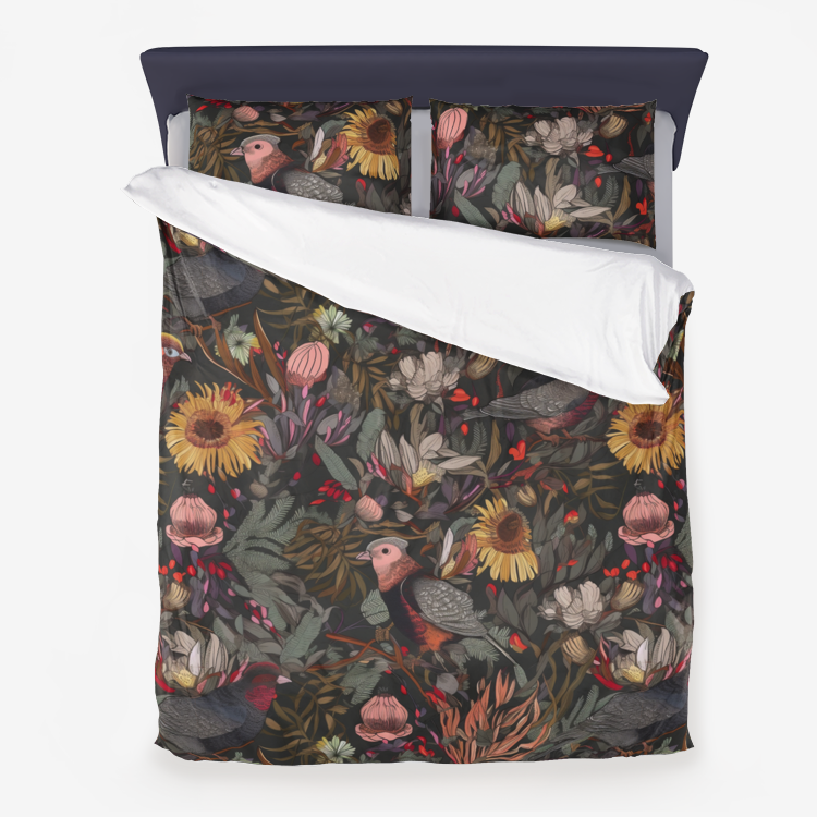 Birds and Blooms Quilt Cover Set native + nomad