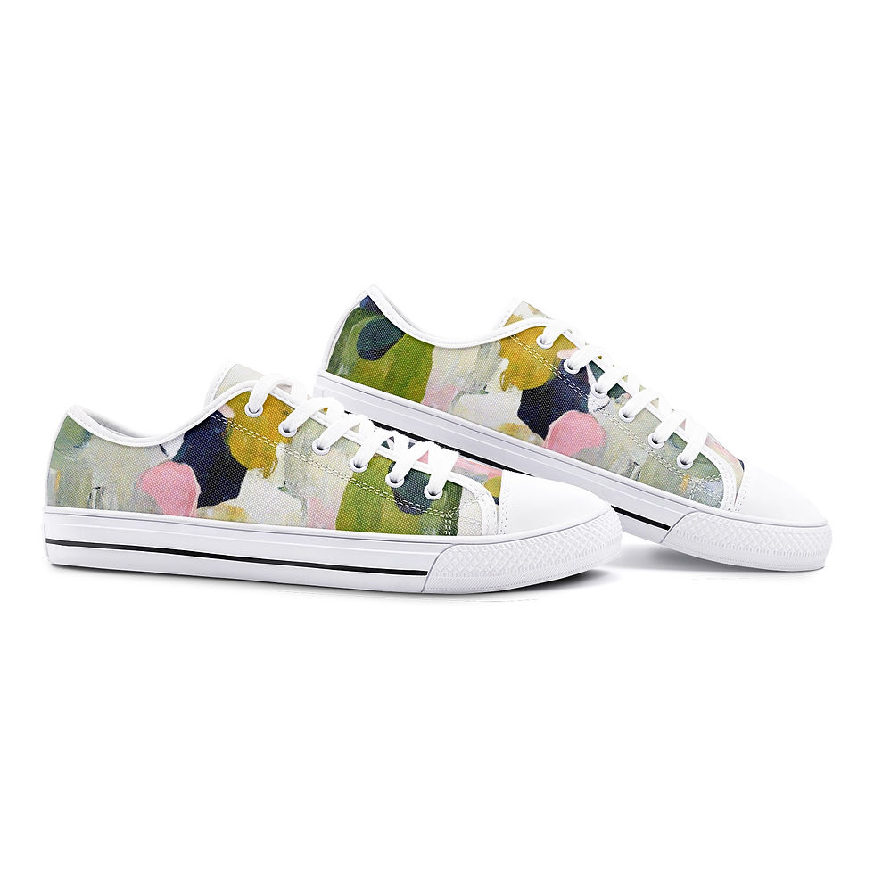 Thumbnail: Blotchy Abstract Low Top Canvas