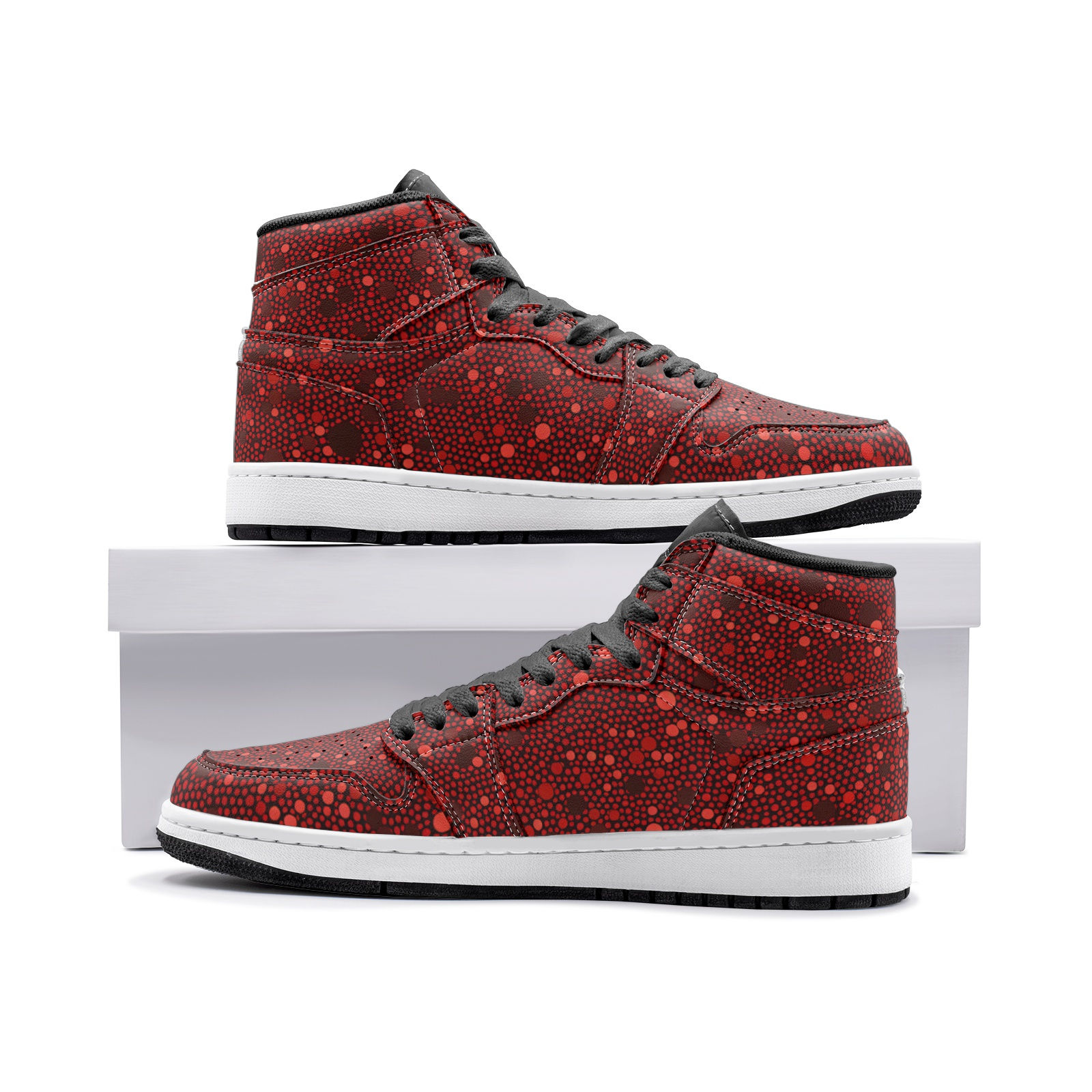 Red Spotted High Top Sneakers