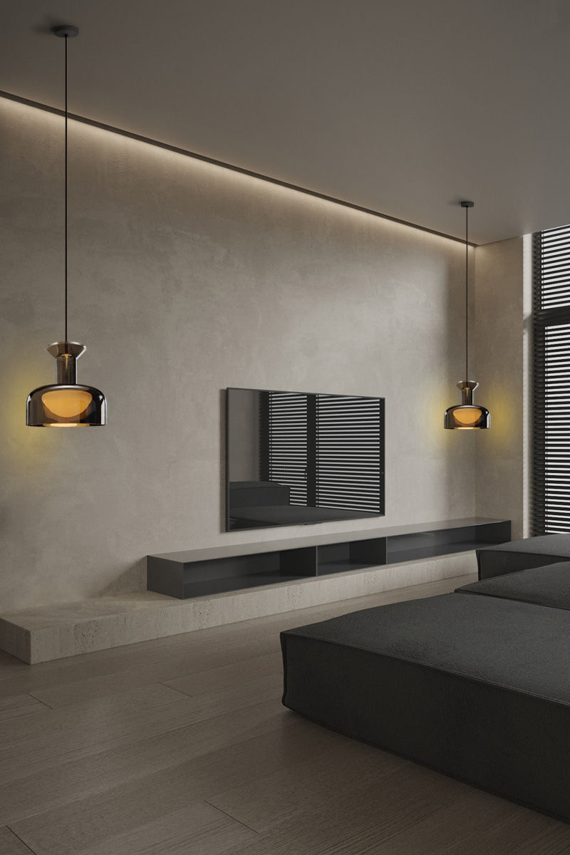 Thumbnail: Smoky Glass Pendant Light