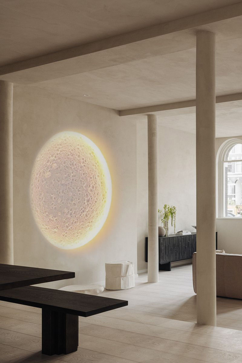 Thumbnail: Moon Surface Inspired Recessed Plaster Wall Lamp