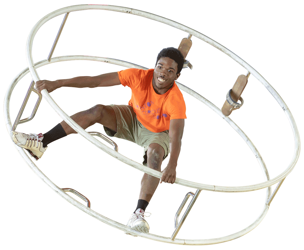 Instructor on a German Wheel