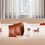 Thumbnail: Set of Four 12" X 20" Beige and Brown Horse Color Block Fabric and Faux Leather 