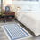 Thumbnail: 6' X 9' Ivory And Blue Geometric Area Rug