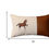 Thumbnail: Set of Four 12" X 20" Beige and Brown Horse Color Block Fabric and Faux Leather 