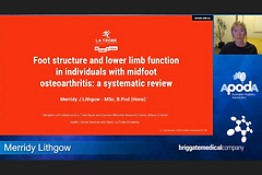 Merridy Lithgow presenting midfoot osteoarthritis review.