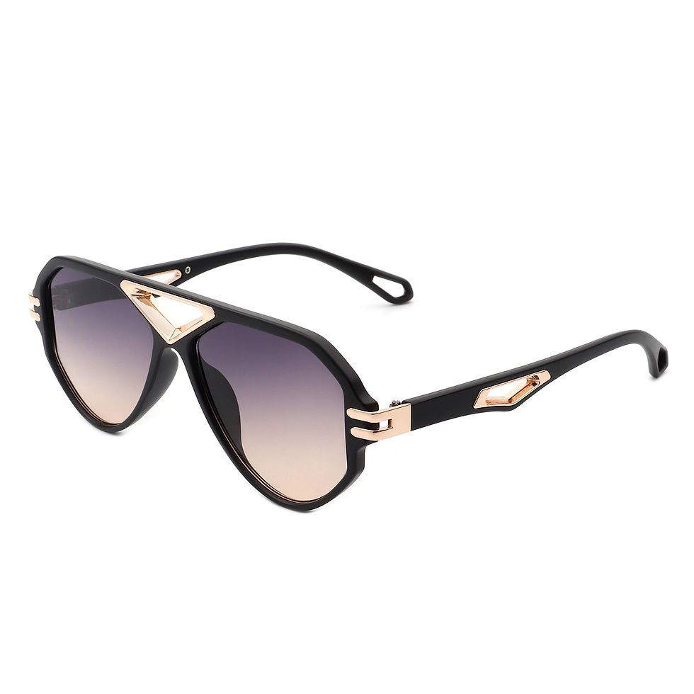 Thumbnail: Unityth - Geometric Retro Round Vintage Fashion Aviator Sunglasses
