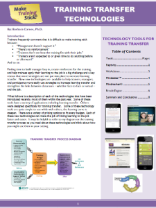 Training Transfer Technologies - Free White Paper