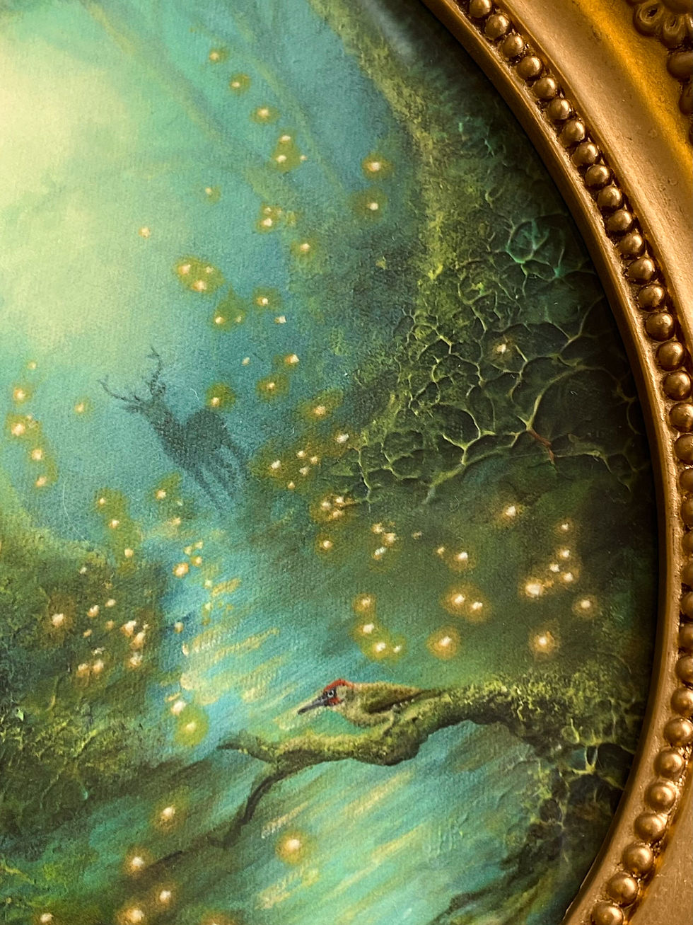 Pikkukuva: Hidden Magic in Moss Oval Framed Print