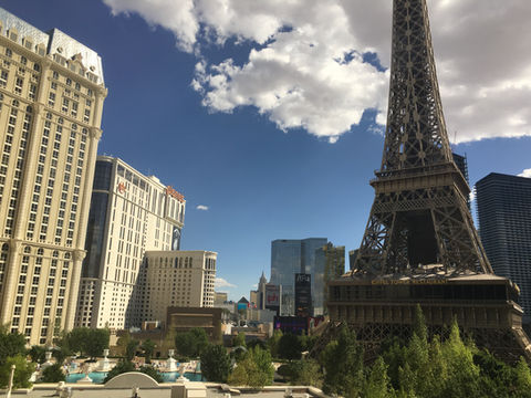 Ryan Abramson from Langhorne Bucks County at Paris Las Vegas Nevada for a multimedia travel review blog 