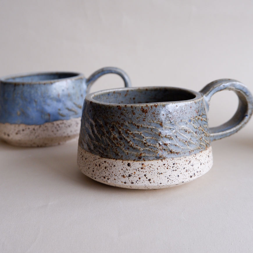 Handmade speckled ceramic mugs