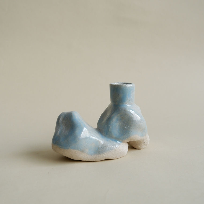 Stoneware candle holders in a twin set, inspired by 'The Gems' series.