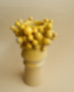 The Bubble - Yellow Vase 03: Handcrafted beige stoneware with a delicate touch of yellow pigment.