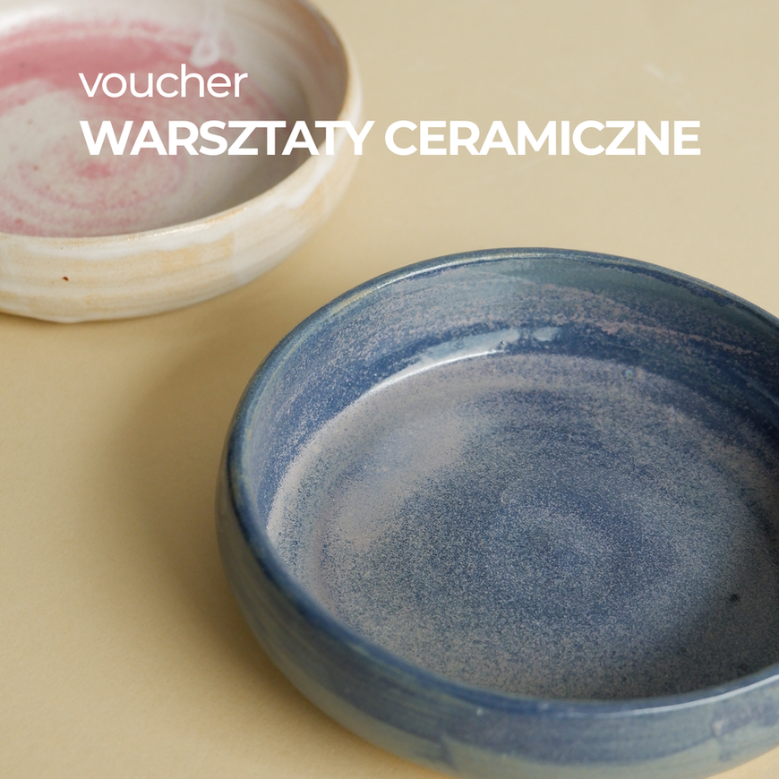Voucher for ceramic workshops, featuring a blue and white bowl