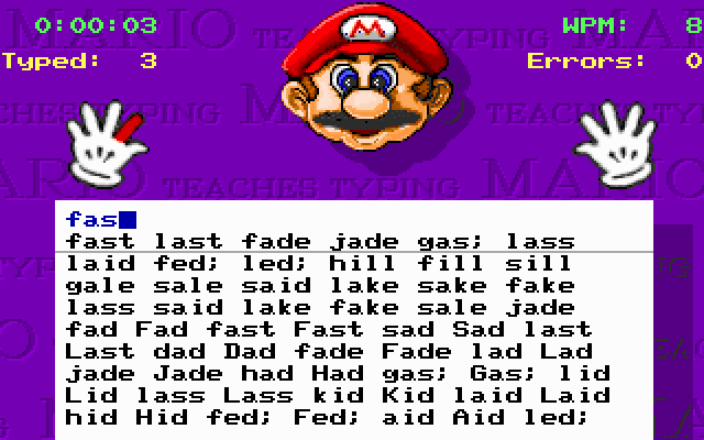 Screenshot from game "Mario Teaches Typing"