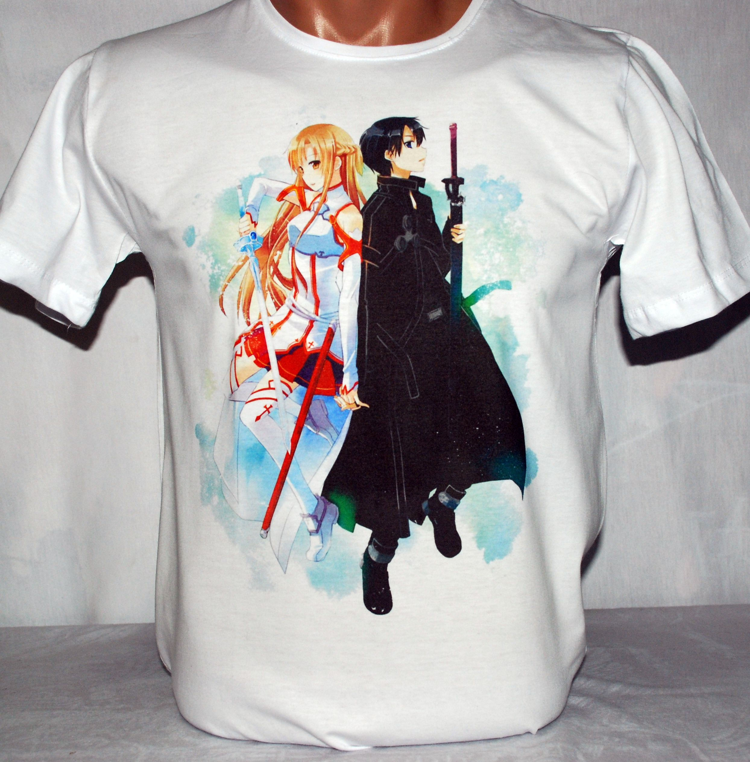 Sword Art Online Kirito Asuna Beyaz Tişört