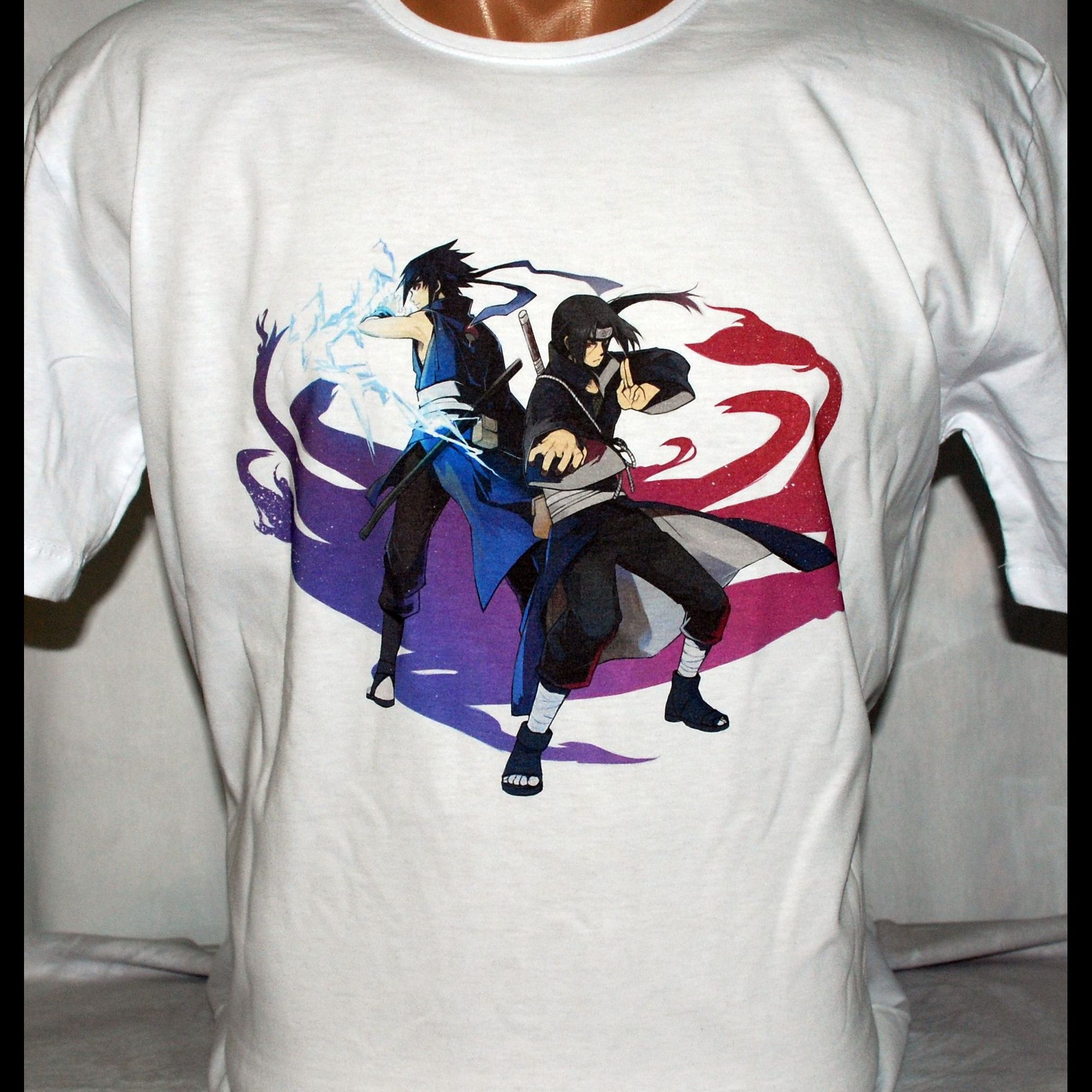 Naruto Sasuke Itachi Beyaz Tişört