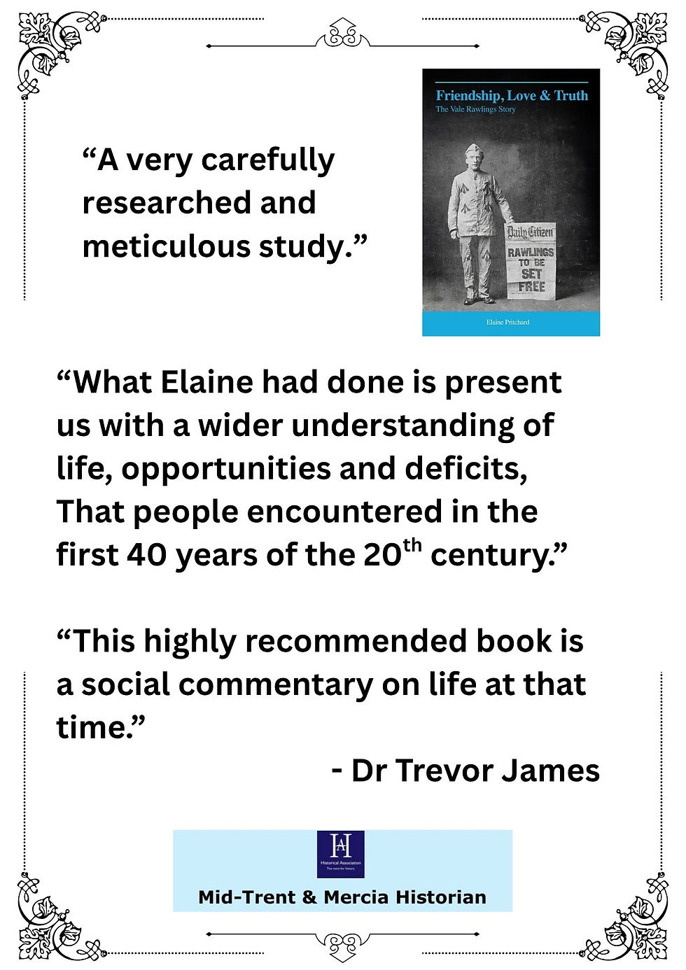 Historian praises Vale Rawlings book