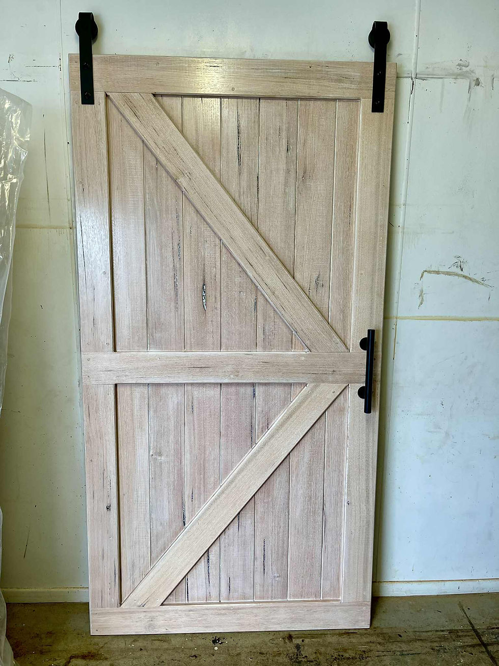 Victorian Ash Barn Door with White Wash Stain