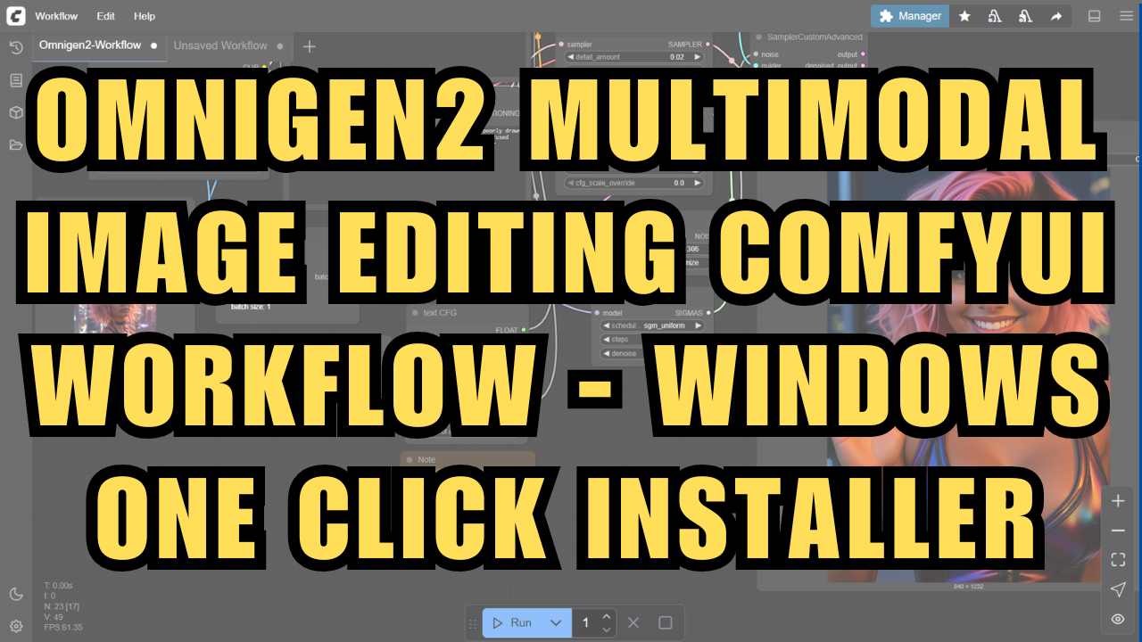 OmniGen2 Multimodal Image Editing ComfyUI Workflow - Windows One Click Installer