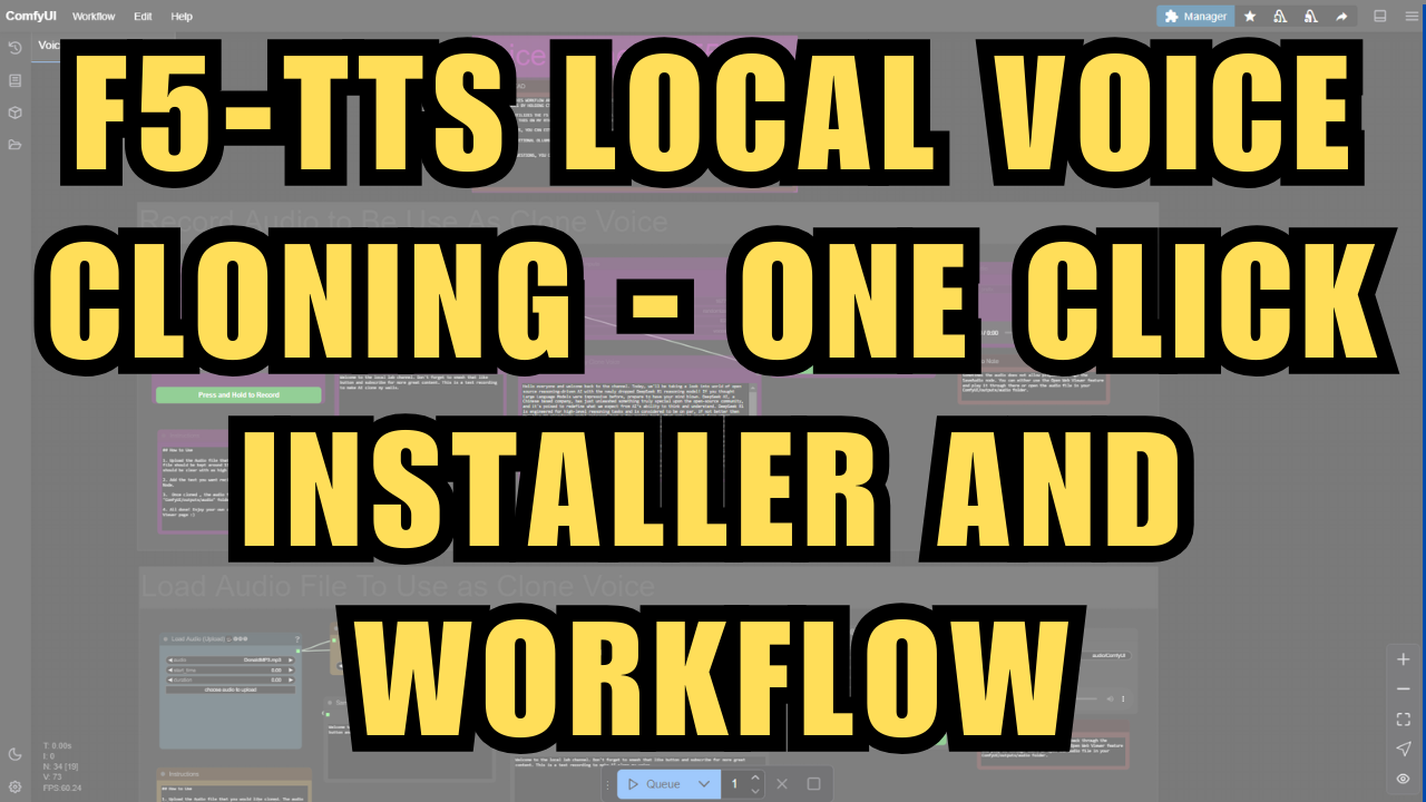 F5-TTS Local Realistic Voice Cloning ComfyUI - Windows Installer and Workflow